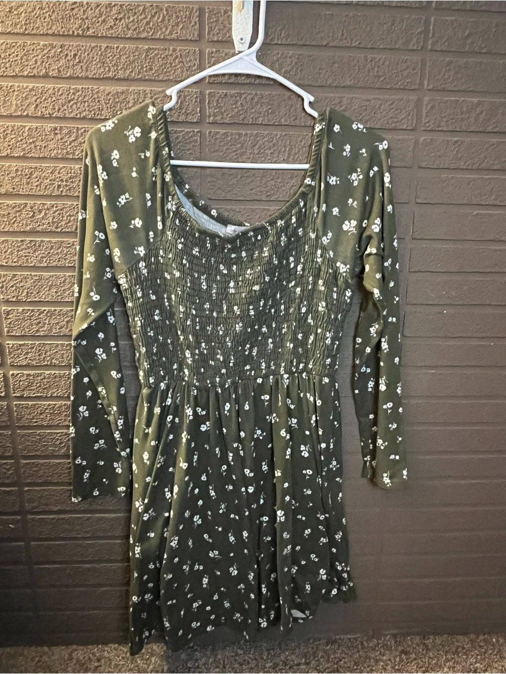 white birch Cream and Olive Green Romper